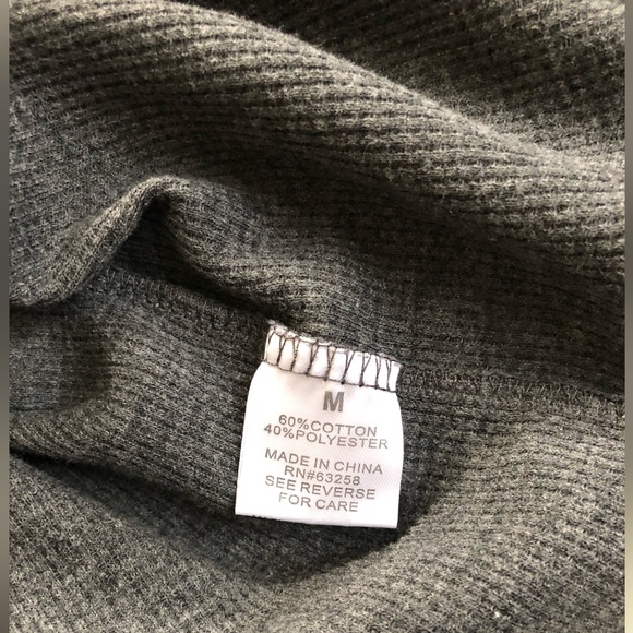 Men’s Blu Rock Gray Thermal Waffle Knit T-Shirt Top - Picture 13 of 16